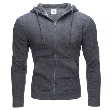 LUC02 r. M GŁADKA ROZPINANA BLUZA Z KAPTUREM