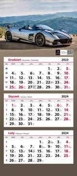 Kalendarz ścienny TRÓJDZIELNY 2024