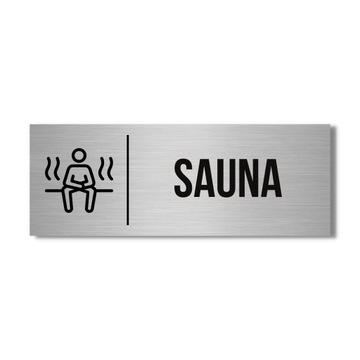 TABLICA TABLICZKA SAUNA 20x7.5 CM UV ALUMINIUM OZNACZENIE MIEJSCA NA DRZWI