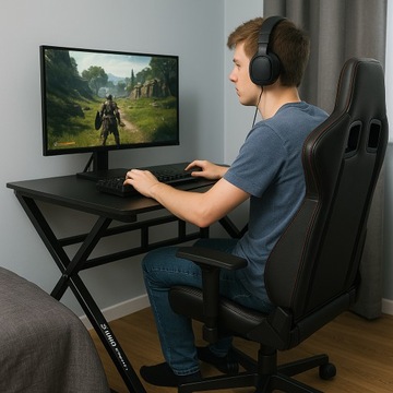 Игровой настольный стол для компьютерного игрока Black большой 120x60