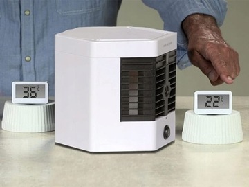 MAŁY PRZENOŚNY KLIMATYZER USB NA WODĘ 3W1 KLIMATOR DO DOMU WENTYLATOR