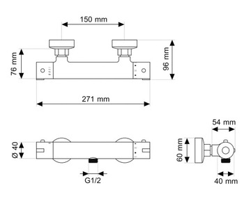 ZESTAW PRYSZNICOWY DESZCZOWNICA BATERIA TERMOSTATYCZNA ŁAZIENKA RIPON