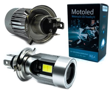 ŻARÓWKA LED H4 25W MOTOCYKL SKUTER TOP WHITE BLUE