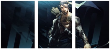 3x OBRAZ NA ŚCIANĘ OVERWATCH HANZO 30x40