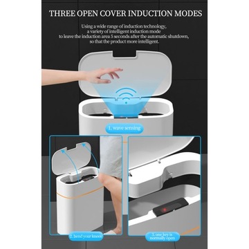УМНЫЙ МУСОРНЫЙ БОР С КРЫШКОЙ БОЛЬШОЙ ЕМКОСТЬЮ 16 Л ДЛЯ ДОМАШНЕГО ОФИСА