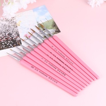 PĘDZEL OKRĄGŁY DO MALOWANIA Drobnych szczegółów MINIATURA TWARZY 6 SZT