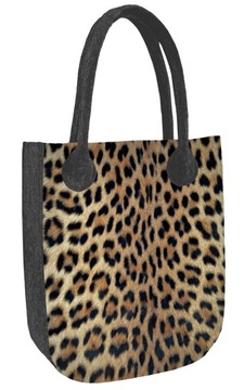 Torebka Bertoni City Antracyt - Leopard