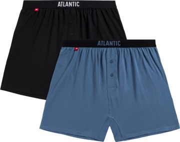 ATLANTIC LUŹNE BOKSERKI MĘSKIE SZORTY Z ROZPORKIEM NA GUZIKI 2MBX025 *M*