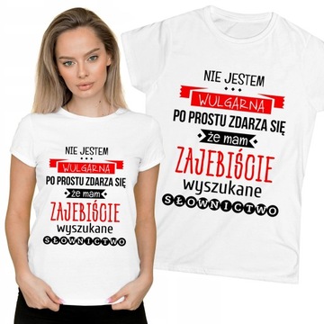 DAMSKA ŚMIESZNA KOSZULKA Z NADRUKIEM - MAŁA MI | XXL