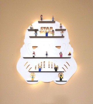 Полка из лего с лампой ЗВЕЗДНЫЕ ВОЙНЫ на штурмовика