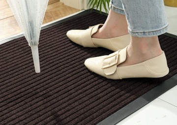 КОВРИК ДЛЯ ДВЕРИ STRONG 120x80 ВНЕШНИЙ ВНУТРЕННИЙ РЕЗИНОВЫЙ КОРИЧНЕВЫЙ