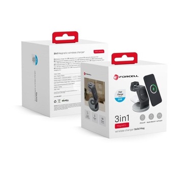FORCELL Qi 3in1 15W Solid Mag Charger Индуктивное зарядное устройство MagSafe для iPhone