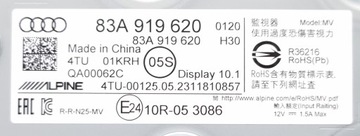 ЖК-дисплей MMI Audi Q3 83A 83A919620