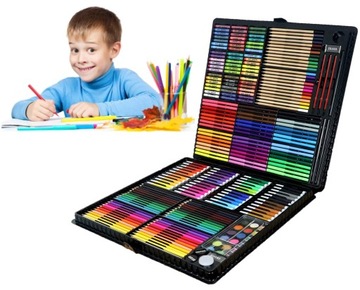 Zestaw kredki artystyczne dla dziecka Mega 288 sztuk : pisaki farby teczka