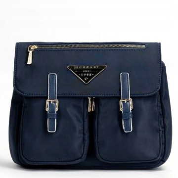 TOREBKA DAMSKA MATERIAŁOWA Z KIESZONKAMI MONNARI BAG1010-013 GRANATOWA