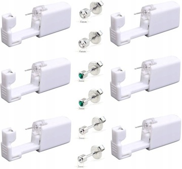 Jednorazowy pistolet piercingu uszu zkolczykami,6X