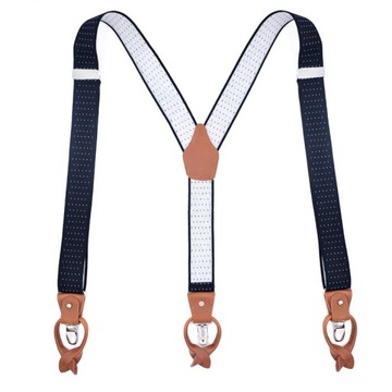 3.5X125 6 Clips Genuine Leather Men Suspenders