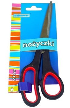 NOŻYCZKI 21cm UNIWERSALNE SZKOLNE BIUROWE SCHEMAT