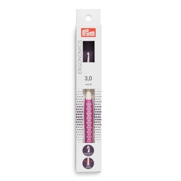 Szydełko 3,0 mm Prym ergonomics wygodna, gumowana, ergonomiczna rączka