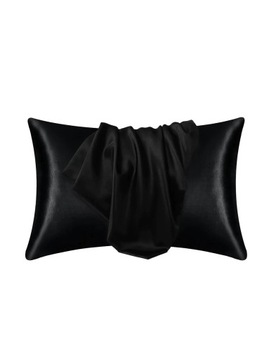 Poszewka z Naturalnego Czarna 50x70cm Naturalny Jedwab