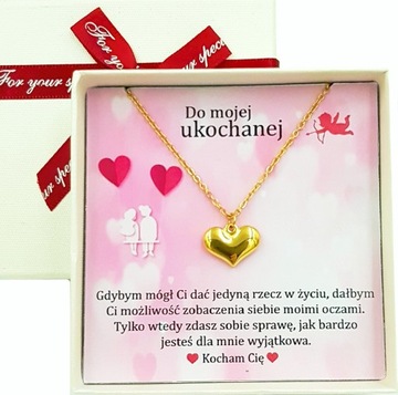 Złoty Naszyjnik SERCE CELEBRYKA dla WALENTYNKI