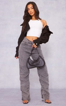 PRETTYLITTLETHING PETITE SPODNIE JEANSOWE M