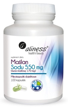 Maślan Sodu 550 mg Kwas masłowy Aliness 100k VEGE