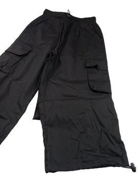 Брюки-парашюты для девочек, черные 128