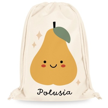 Worek do żłobka przedszkola szkoły IMIĘ DZIECKA PODPIS modny styl VINTAGE
