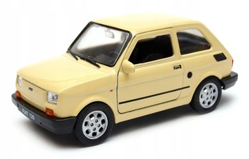 FIAT 126p MALUCH METAL MODEL WELLY 1:34 kremowy