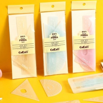 Fioletowy styl Zestaw kątomierza i linijek trójkąt