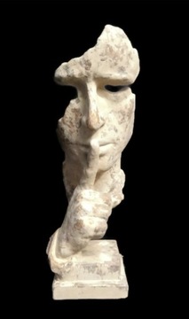 Rzeźba -Cisza H-34cm.Brąz,beż,złoto