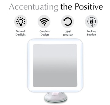 Косметическое зеркало Fancia со светодиодной подсветкой, 10-кратное увеличение, верх