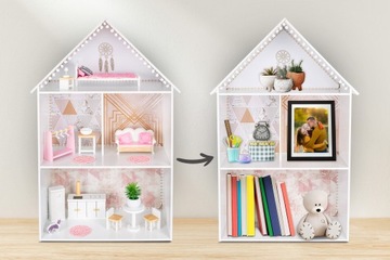 ДЕРЕВЯННЫЙ КУКОЛЬНЫЙ ДОМ XXL АКСЕССУАРЫ МЕБЕЛЬ СВЕТОДИОДНАЯ СВЕТИЛЬНИК KINDERPLAY 100см