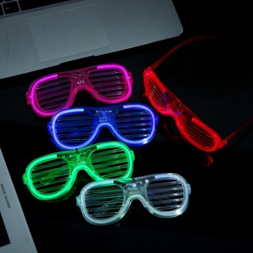 Светящиеся светодиодные очки ЖАЛЮЗИ для вечеринки ЦВЕТА Фотокабина Карнавал - 1 шт.