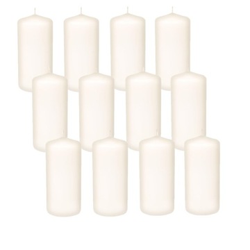 12X ŚWIECZKI ZESTAW ŚWIEC WALEC ŚWIECA BIAŁA 8CM