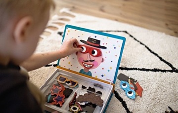 JANOD MAGNETIC PUZZLE Смешные мордашки Мальчик 3+ Магнитикнига