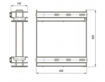 ДВУХЯРОВАЯ ГРУЗОВАЯ КОРЗИНА, 200мм, БЕСШУМНОЕ ЗАКРЫТИЕ, БЕЛАЯ