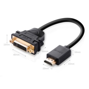 Кабель, переходной кабель, переходник DVI HDMI, 22 см