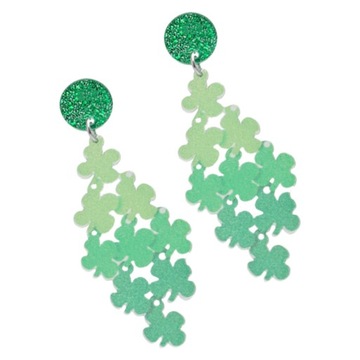 KOLCZYKI ZWISZANE KOLCZYKI Z CZTERAMI LIŚCIAMI