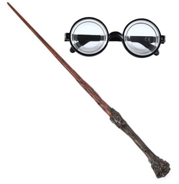 RÓŻDŻKA 44cm OKULARY ZE SZKŁEM STRÓJ HARRY POTTER