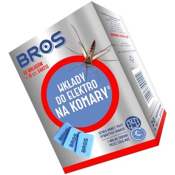 BROS WKŁADY DO ELEKTRO NA KOMARY 20 sztuk