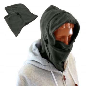 KOMINIARKA MASKA POLAROWA ZIMOWA BANDANA KOMIN CZAPKA KAPTUR SZARA BQ42B