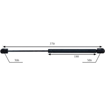 Sprężyna gazowa dachu L 370 mm 65716367957
