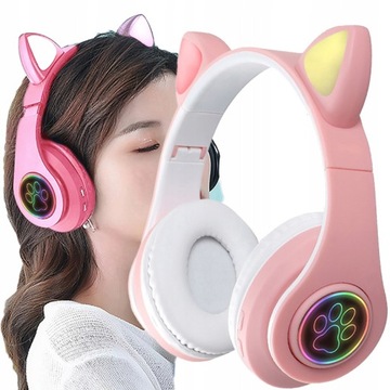 НАУШНИКИ ДЛЯ ДЕТЕЙ Кошачьи ушки Bluetooth B39 LED