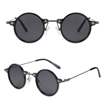 Okulary Lenonki Małe Okrągłe Grunge Boho Filtr UV