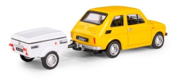 Fiat 126p + причіп Niewiadów Коротка жовтий
