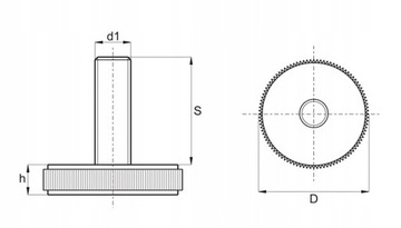 РЕГУЛИРУЕМАЯ НОЖКА M8x20 С НАКАТКОЙ, 4 ШТ.