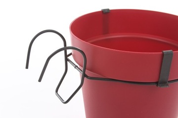 круглые цветочные горшки с крючками для балконных перил, антрацит CAPRI B. 20