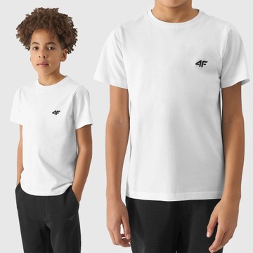 4F T-SHIRT CHŁOPIĘCY GŁADKI KOSZULKA DZIECIĘCA BASIC SS24